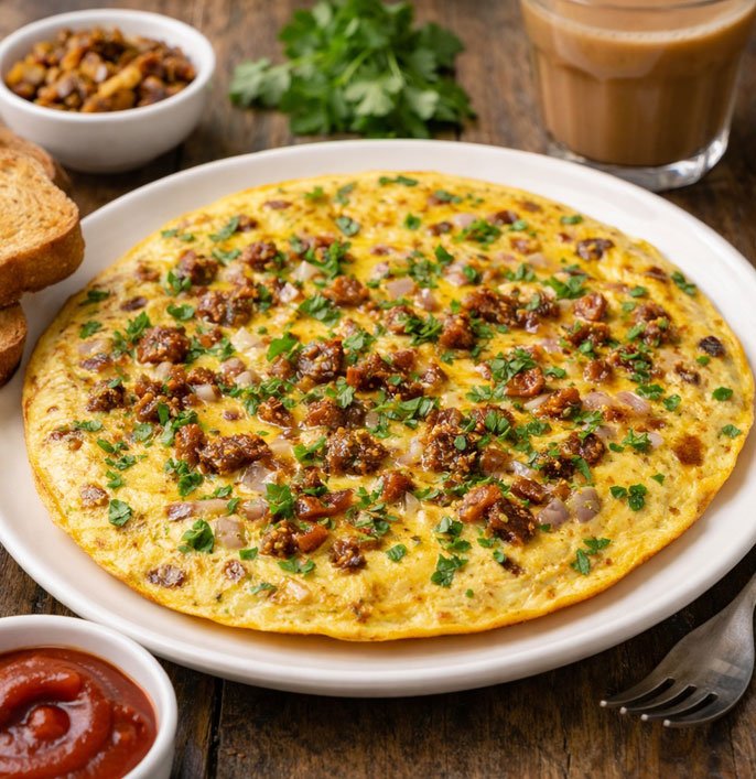 Lime Pickle Masala Omelette