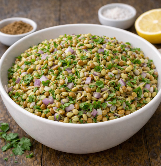 Sprouted Moth Bean Salad