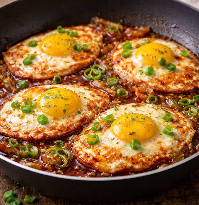 Chilli Sauce Fried Eggs